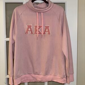 Ivy Storehouse Women's Long Sleeve AKA Sweatshirt Pink with Cowl Neck Large